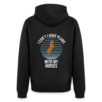 I Can't I Have Plans With My Horses - Unisex Premium Organic Zip Hoodie - black - Back - Nico (187cm)