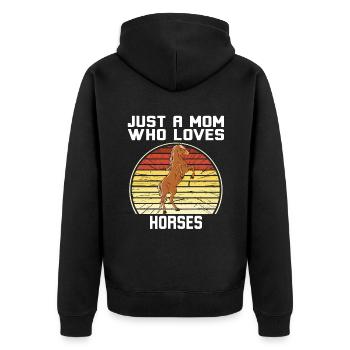 Juste une maman qui aime les chevaux - Veste à capuche bio Premium Unisexe - noir - Dos - Nico (187cm)