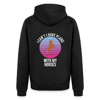 I Can't I Have Plans With My Horses - Unisex Premium Organic Zip Hoodie - black - Back - Nico (187cm)