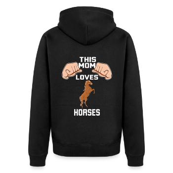 Cette maman aime les chevaux - Veste à capuche bio Premium Unisexe - noir - Dos - Nico (187cm)