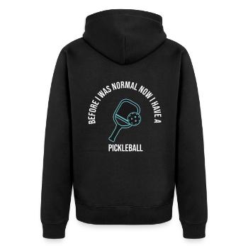 Avant j’étais normal maintenant j’ai un pickleball - Veste à capuche bio Premium Unisexe - noir - Dos - Nico (187cm)