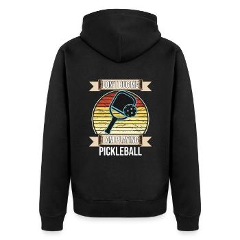 Ne me dérangez pas, je joue au pickleball - Veste à capuche bio Premium Unisexe - noir - Dos - Nico (187cm)