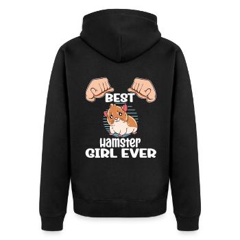 Je préfère être avec mon hamster - Veste à capuche bio Premium Unisexe - noir - Dos - Nico (187cm)