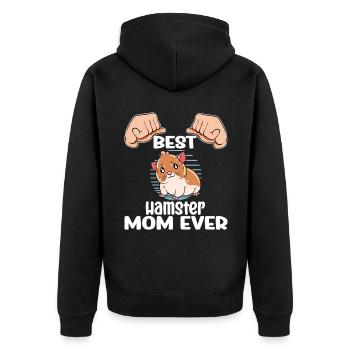 I'd Rather Be With My Hamster - Unisex Premium Organic Zip Hoodie - black - Back - Nico (187cm)