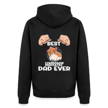 Je préfère être avec mon hamster - Veste à capuche bio Premium Unisexe - noir - Dos - Nico (187cm)
