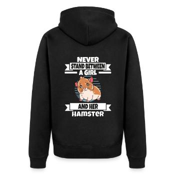 Je préfère être avec mon hamster - Veste à capuche bio Premium Unisexe - noir - Dos - Nico (187cm)