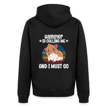 Je préfère être avec mon hamster - Veste à capuche bio Premium Unisexe - noir - Dos - Nico (187cm)