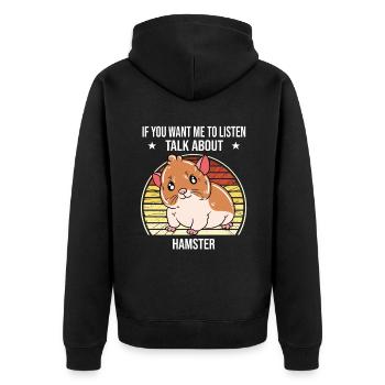 I'd Rather Be With My Hamster - Unisex Premium Organic Zip Hoodie - black - Back - Nico (187cm)