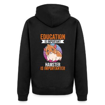 Je préfère être avec mon hamster - Veste à capuche bio Premium Unisexe - noir - Dos - Nico (187cm)