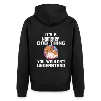 I'd Rather Be With My Hamster - Unisex Premium Organic Zip Hoodie - black - Back - Nico (187cm)
