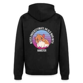 I'd Rather Be With My Hamster - Unisex Premium Organic Zip Hoodie - black - Back - Nico (187cm)