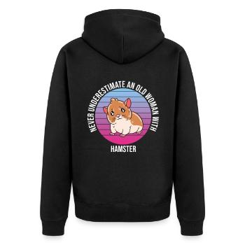 I'd Rather Be With My Hamster - Unisex Premium Organic Zip Hoodie - black - Back - Nico (187cm)