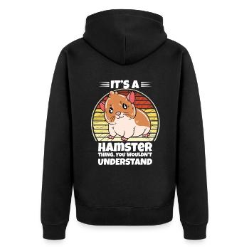 Je préfère être avec mon hamster - Veste à capuche bio Premium Unisexe - noir - Dos - Nico (187cm)
