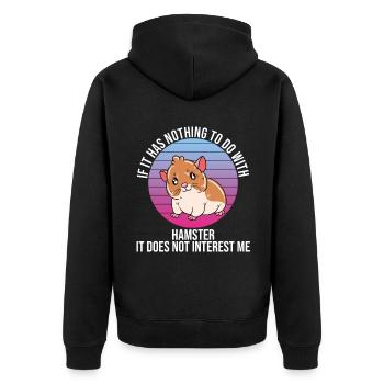 Je préfère être avec mon hamster - Veste à capuche bio Premium Unisexe - noir - Dos - Nico (187cm)