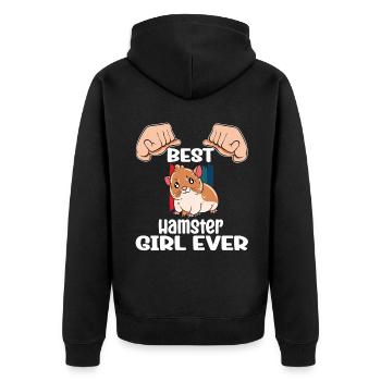 Je préfère être avec mon hamster - Veste à capuche bio Premium Unisexe - noir - Dos - Nico (187cm)