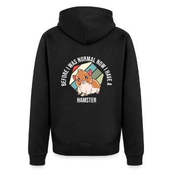 Je préfère être avec mon hamster - Veste à capuche bio Premium Unisexe - noir - Dos - Nico (187cm)