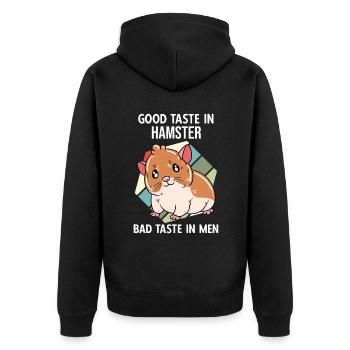 I'd Rather Be With My Hamster - Unisex Premium Organic Zip Hoodie - black - Back - Nico (187cm)