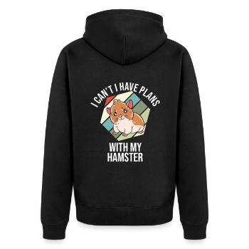 Je préfère être avec mon hamster - Veste à capuche bio Premium Unisexe - noir - Dos - Nico (187cm)