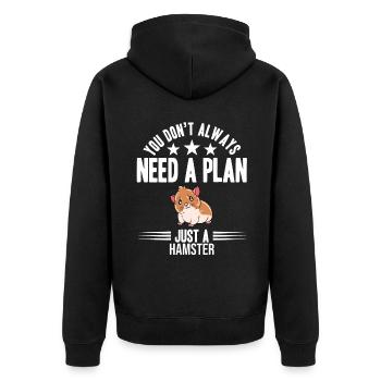 I'd Rather Be With My Hamster - Unisex Premium Organic Zip Hoodie - black - Back - Nico (187cm)