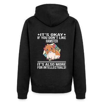 I'd Rather Be With My Hamster - Unisex Premium Organic Zip Hoodie - black - Back - Nico (187cm)