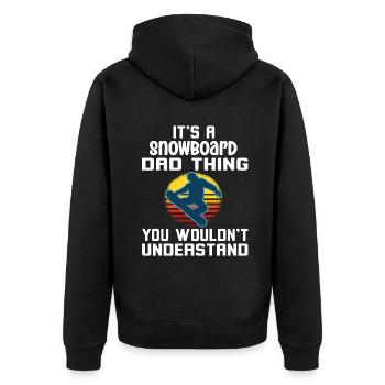 It's A Snowboard Dad Thing You Wouldn't Understand - Unisex Premium Bio Zip Hoodie - Schwarz - Hinten - Nico (187cm)
