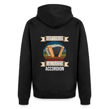 Ne me dérange pas, je joue de l’accordéon - Veste à capuche bio Premium Unisexe - noir - Dos - Nico (187cm)