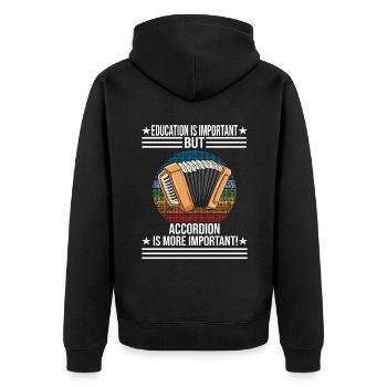 L’éducation est importante, mais l’accordéon est plus - Veste à capuche bio Premium Unisexe - noir - Dos - Nico (187cm)
