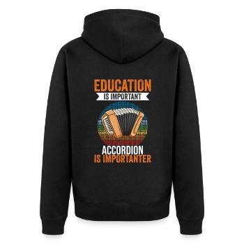 L’éducation est importante L’accordéon est plus important - Veste à capuche bio Premium Unisexe - noir - Dos - Nico (187cm)
