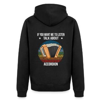 Si vous voulez que je vous écoute, parlez d’accordéon - Veste à capuche bio Premium Unisexe - noir - Dos - Nico (187cm)