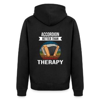 L’accordéon mieux que la thérapie - Veste à capuche bio Premium Unisexe - noir - Dos - Nico (187cm)