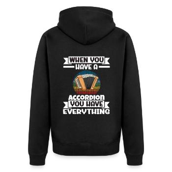Quand vous avez un accordéon, vous avez tout - Veste à capuche bio Premium Unisexe - noir - Dos - Nico (187cm)