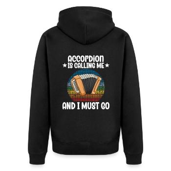 L’accordéon m’appelle et je dois y aller - Veste à capuche bio Premium Unisexe - noir - Dos - Nico (187cm)