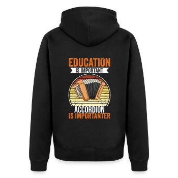 L’éducation est importante L’accordéon est plus important - Veste à capuche bio Premium Unisexe - noir - Dos - Nico (187cm)