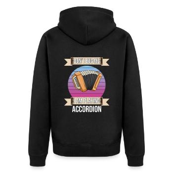 Ne me dérange pas, je joue de l’accordéon - Veste à capuche bio Premium Unisexe - noir - Dos - Nico (187cm)