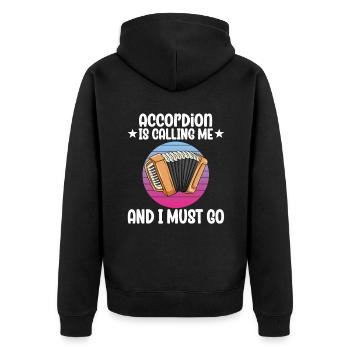 L’accordéon m’appelle et je dois y aller - Veste à capuche bio Premium Unisexe - noir - Dos - Nico (187cm)