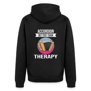 L’accordéon mieux que la thérapie - Veste à capuche bio Premium Unisexe - noir - Dos - Nico (187cm)