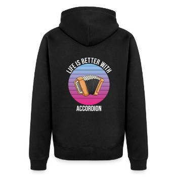La vie est meilleure avec l’accordéon - Veste à capuche bio Premium Unisexe - noir - Dos - Nico (187cm)