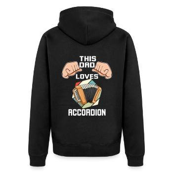 Ce papa aime l’accordéon - Veste à capuche bio Premium Unisexe - noir - Dos - Nico (187cm)