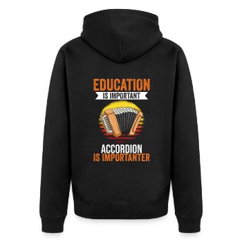 L’éducation est importante L’accordéon est plus - Veste à capuche bio Premium Unisexe - noir - Dos - Nico (187cm)