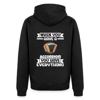 Quand vous avez un accordéon, vous avez tout - Veste à capuche bio Premium Unisexe - noir - Dos - Nico (187cm)