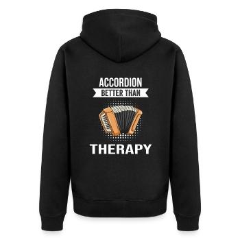 L’accordéon mieux que la thérapie - Veste à capuche bio Premium Unisexe - noir - Dos - Nico (187cm)