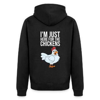 À Just Here For The Chickens - Veste à capuche bio Premium Unisexe - noir - Dos - Nico (187cm)