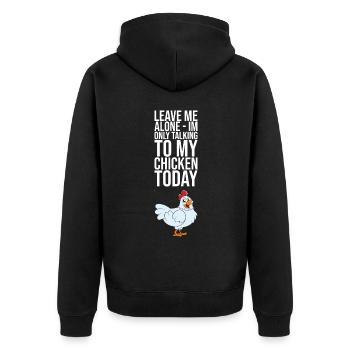 Laissez-moi seul en ne parlant qu’à mon poulet aujourd’hui - Veste à capuche bio Premium Unisexe - noir - Dos - Nico (187cm)
