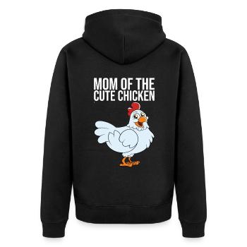 Mom Of The Cute Chicken - Unisex Premium Organic Zip Hoodie - black - Back - Nico (187cm)