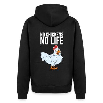 Pas de poulets Pas de vie - Veste à capuche bio Premium Unisexe - noir - Dos - Nico (187cm)