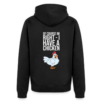 Bien sûr, à droite, j’ai un poulet - Veste à capuche bio Premium Unisexe - noir - Dos - Nico (187cm)