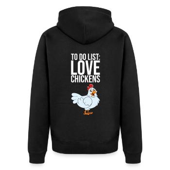 Liste des choses à faire Aimer les poulets - Veste à capuche bio Premium Unisexe - noir - Dos - Nico (187cm)