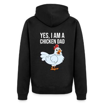 Oui, je suis un papa poulet - Veste à capuche bio Premium Unisexe - noir - Dos - Nico (187cm)