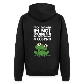 Frog I'm not getting old, I'm going to be a legend - Unisex Premium Organic Zip Hoodie - black - Back - Nico (187cm)