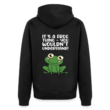 Une grenouille que vous ne comprendriez pas - Veste à capuche bio Premium Unisexe - noir - Dos - Nico (187cm)